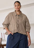 Karole Ruffle Collared Shirt Curve Stripe