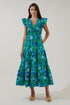 Sunfire Tiered Midi Dress Lomeli Floral