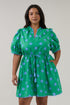 Genara Drawstring Mini Dress Medallion Curve