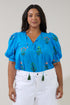 Louisa Split Neck Top Genora Floral Curve
