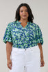 Kelley Bubble Sleeve Blouse Floral Curve