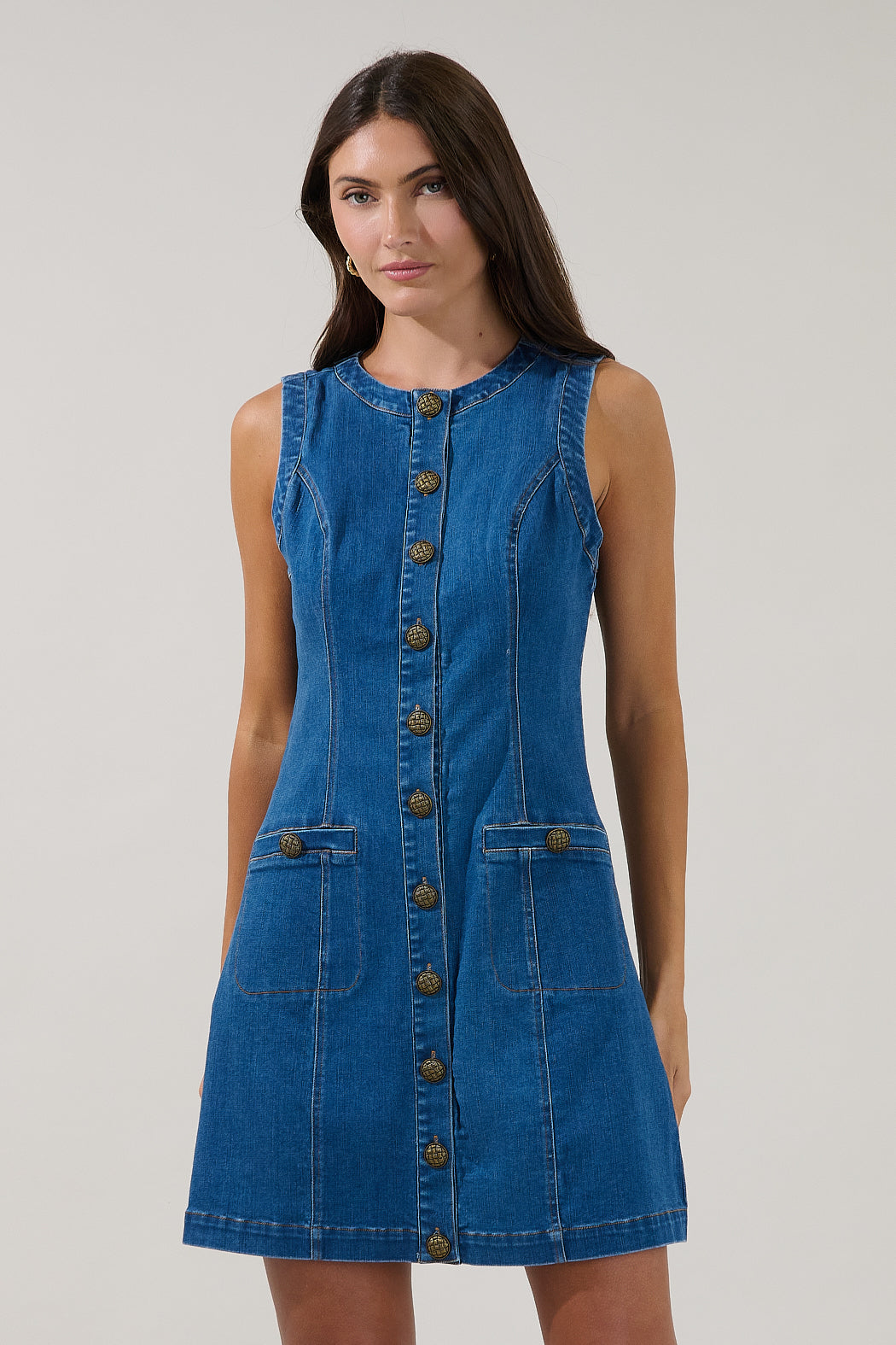 Garsia Fitted Mini Dress Denim – Sugarlips