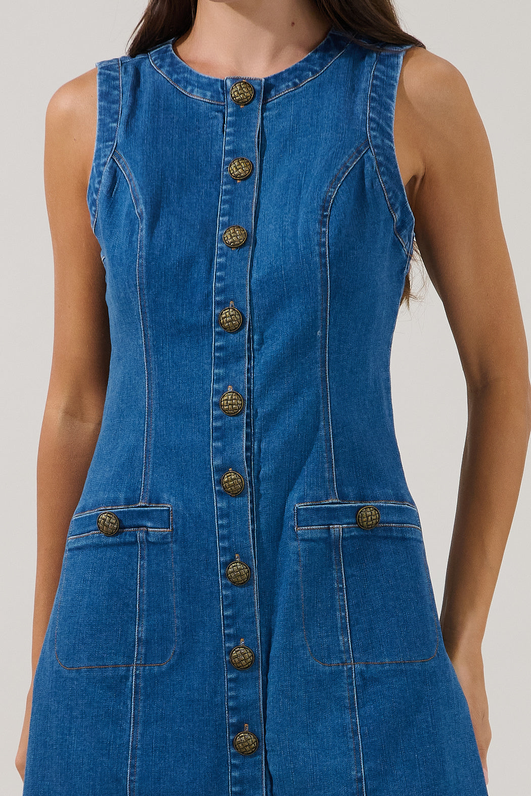 Garsia Fitted Mini Dress Denim – Sugarlips