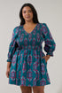 Isme Smocked Mini Dress Folklore Curve