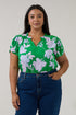Montie Ruffle Blouse Merla Floral Curve