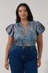 Keni Split Neck Top Berlin Floral Curve