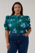 Klina Drape Sleeve Top Denise Floral Curve