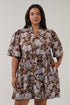 Dixie Split Neck Shift Dress Rustic Curve