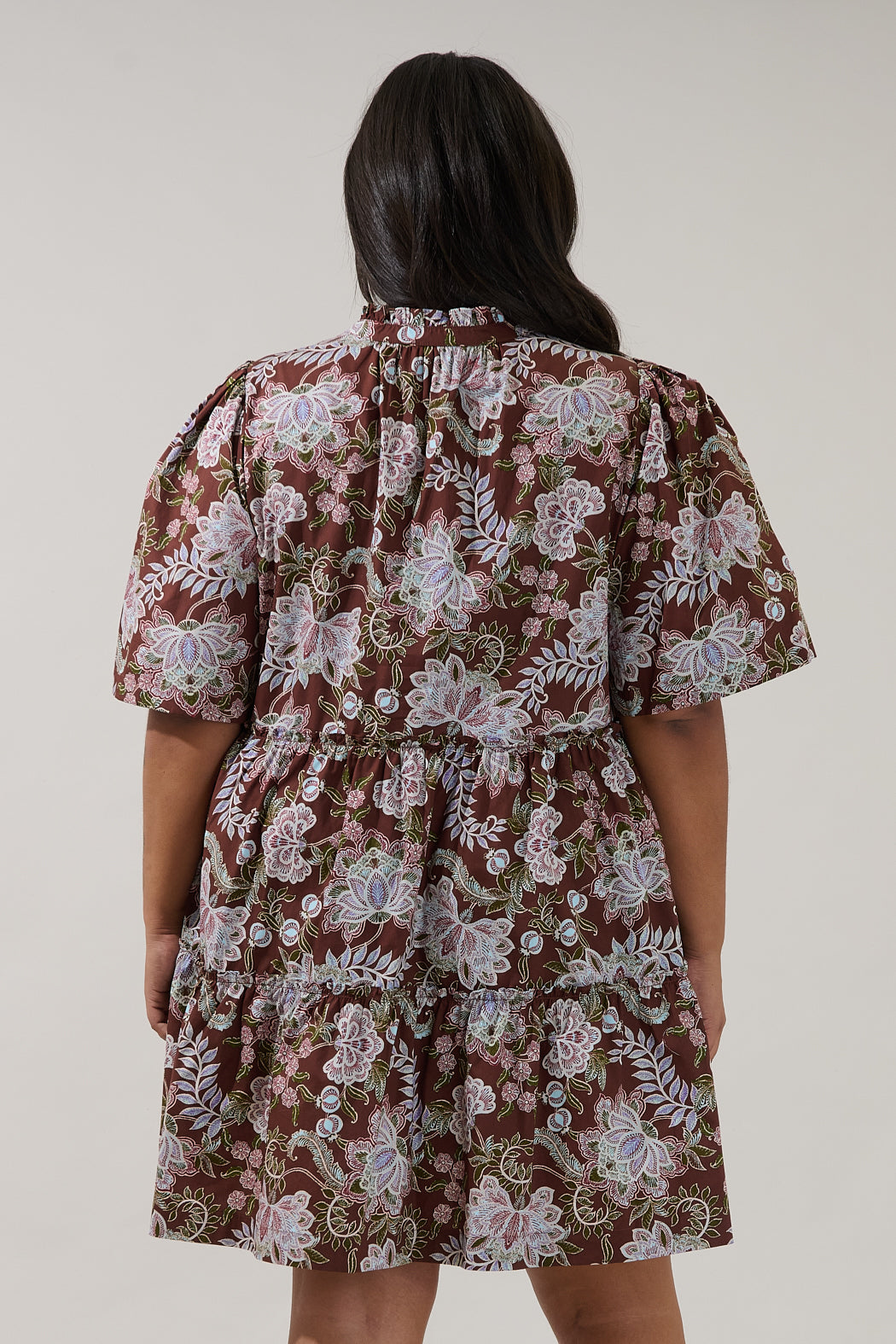 Rustic Chic Dress Code Dixie Split Neck Shift Dress Rustic Curve – Sugarlips