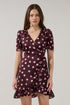 Daisie Wrap Mini Dress Polka Dot