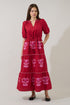 Vonie Tiered Midi Dress Rosewood