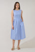 Emily Pleated Sleeveless Midi Dress Sherah Striped
