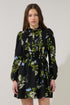 Marie Pleated Drawstring Mini Dress Jardin