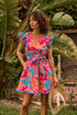 Cerina Ruffle Shift Mini Dress Dalsia Floral