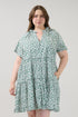 Pallas Poplin Tiered Mini Dress Floral Curve