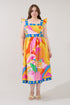 Citra Smocked Midi Dress Tropical Curve