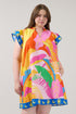 Genna Shift Mini Dress Tropical Curve