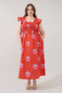 Sherly Smocked Midi Dress Floral Curve