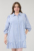 Maude Button Down Shift Dress Joncy Striped Curve