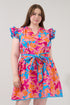Cerina Ruffle Shift Mini Dress Dalsia Floral Curve