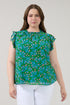Veda Cap Sleeve Top Divina Floral Curve