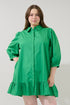 Maude Button Down Long Sleeve Shift Dress Curve