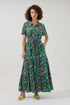 Tobie Belted Button Down Maxi Dress Botanical