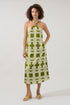 Amory Halter Neck Midi Dress Abstract