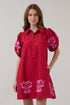 Elissa Button Down Mini Dress Rosewood