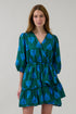 Dania Ruffle Mini Dress Geo