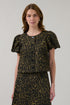 Avana Button Down Crop Top Leopard
