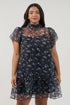 Andrea Organza Mini Dress Floral Curve