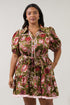 Nikki Shift Mini Dress Floral Curve