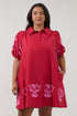 Elissa Button Down Mini Dress Rosewood Curve