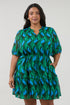 Mare Tiered Mini Dress Lagoon Curve