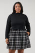 Luisa Mix Media Mini Dress Plaid Curve