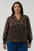 Tommie Long Sleeve Button Top Celine Floral Curve