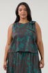 Caryn Sleeveless Top Floral Curve