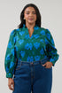 Adelia Split Neck Top Geo Curve
