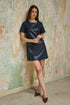 Kury Tweed Mini Dress Faux Leather