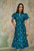 Davie Button Down Midi Dress Geo