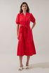 Giana Puff Sleeve Midi Dress