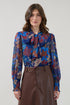 Etienne Tie Neck Long Sleeve Blouse Floral