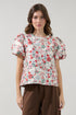Annea Puff Sleeve Top Jacquard