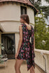 Jacquard Bow Sash Dress Rose