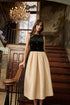Ariella Velvet Contrast Midi Dress