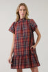 Andrea Ruffle Mini Dress Plaid