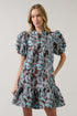Leona Ruffle Mini Dress Jacquard