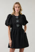 Jasmin Puff Sleeve Mini Dress Flowers