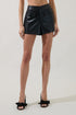 Alicia High Waisted Shorts Faux Leather